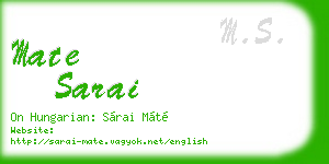 mate sarai business card
